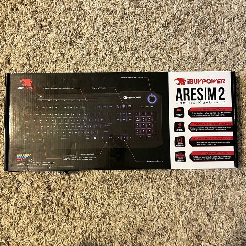 iBuyPower Ares M2 Membrane Gaming Keyboard / RGB Lighting
